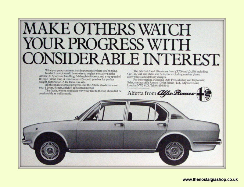 Alfa Romeo Alfetta. Original Advert 1977 (ref AD50127)