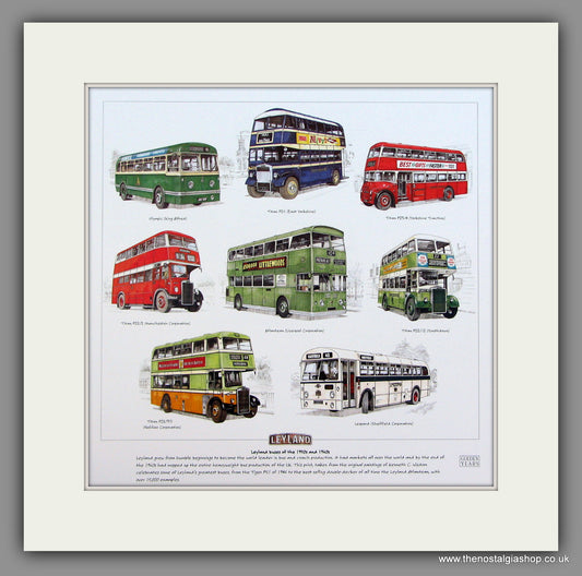 Buses; Leyland of the 1950s & 1960s  Mounted print