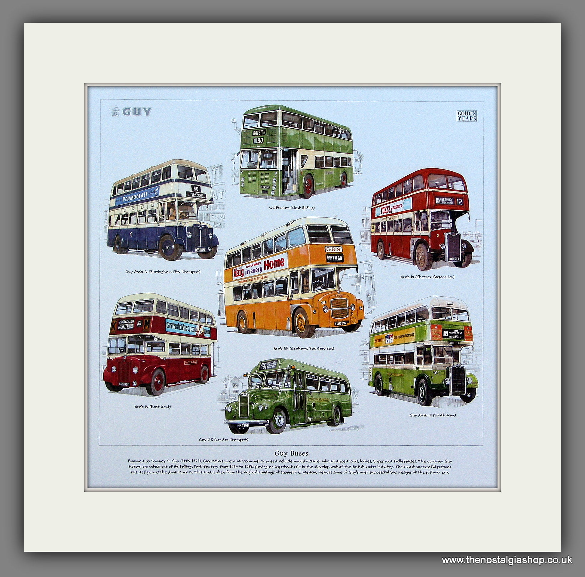 Buses. Guy Buses. Mounted Print. – The Nostalgia Shop