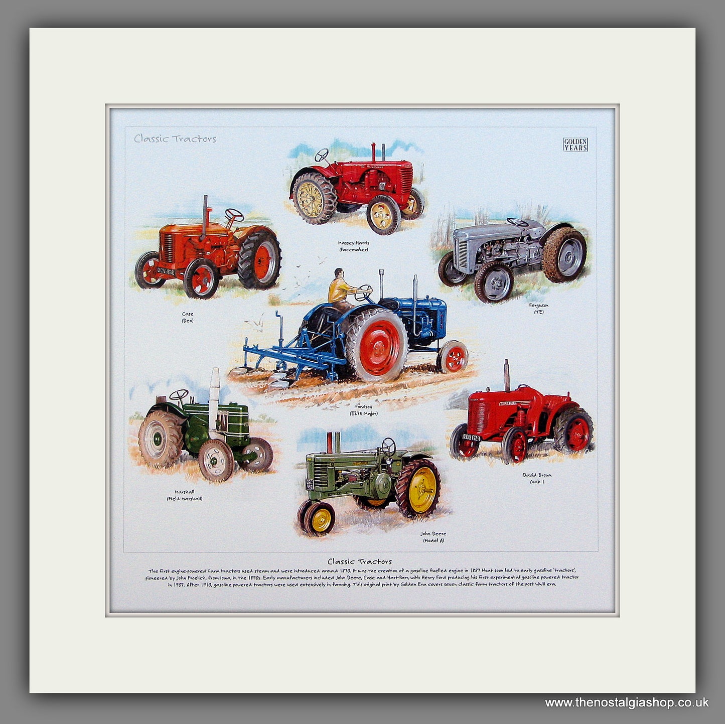 Tractors (Classics) Mounted Print.
