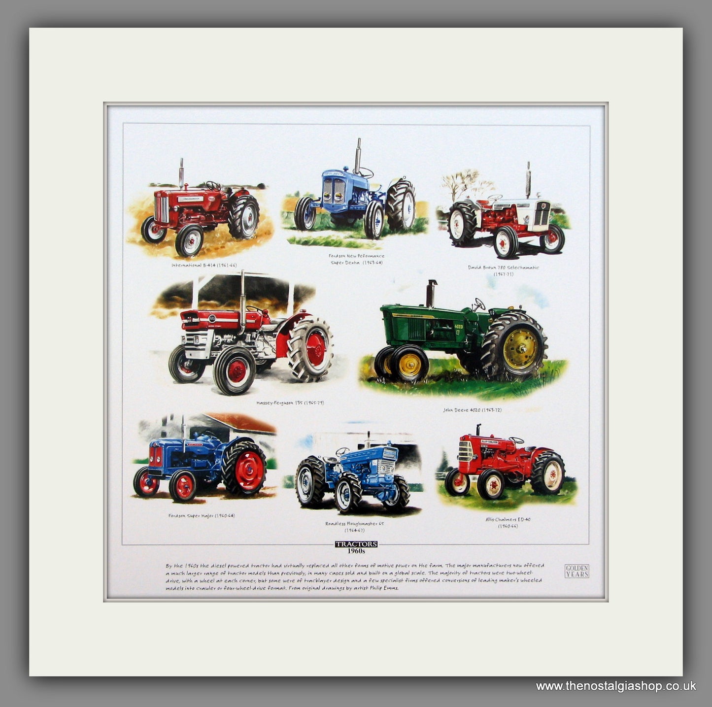 Tractors 1960s  Mounted print