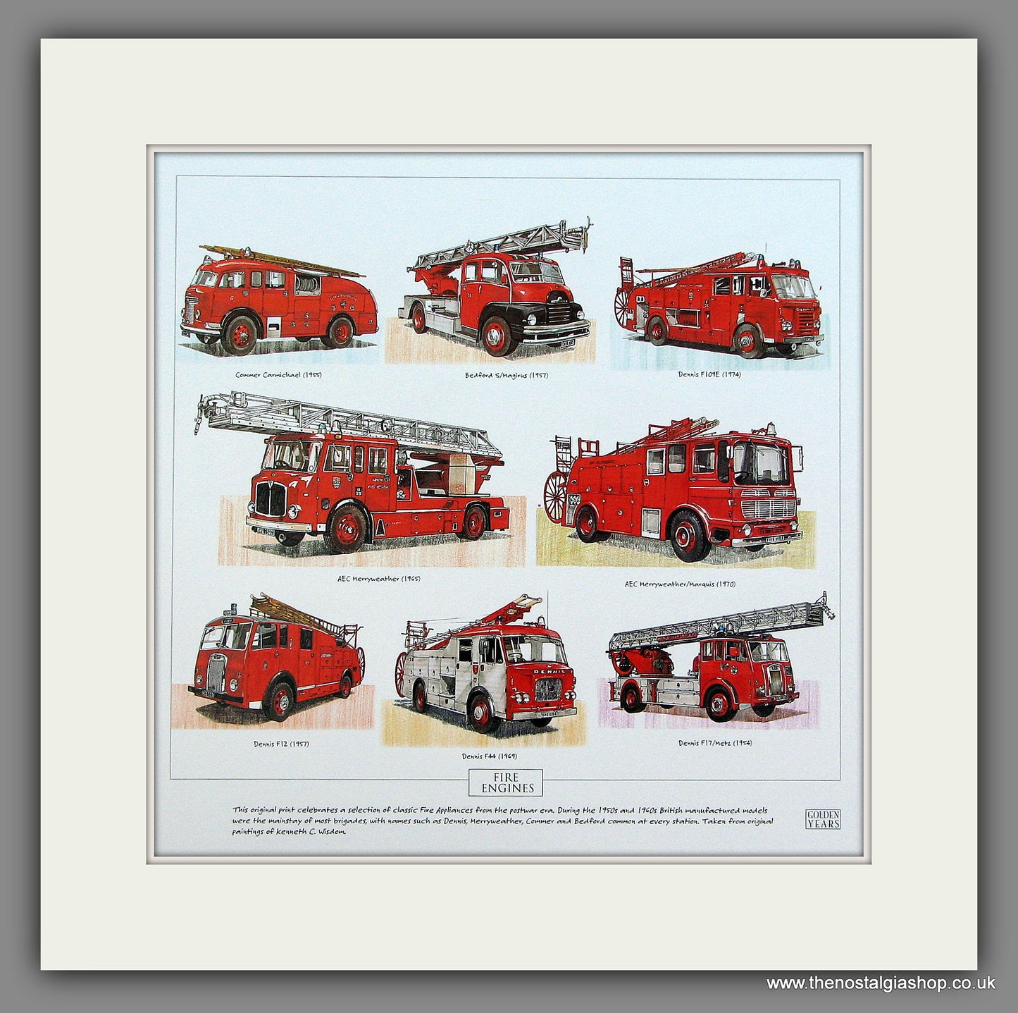 Fire Engines 1 Mounted print