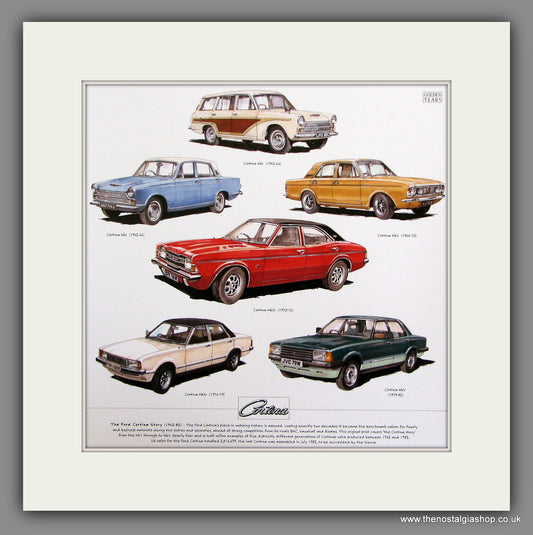 Ford Cortina Story. Mounted Car Print