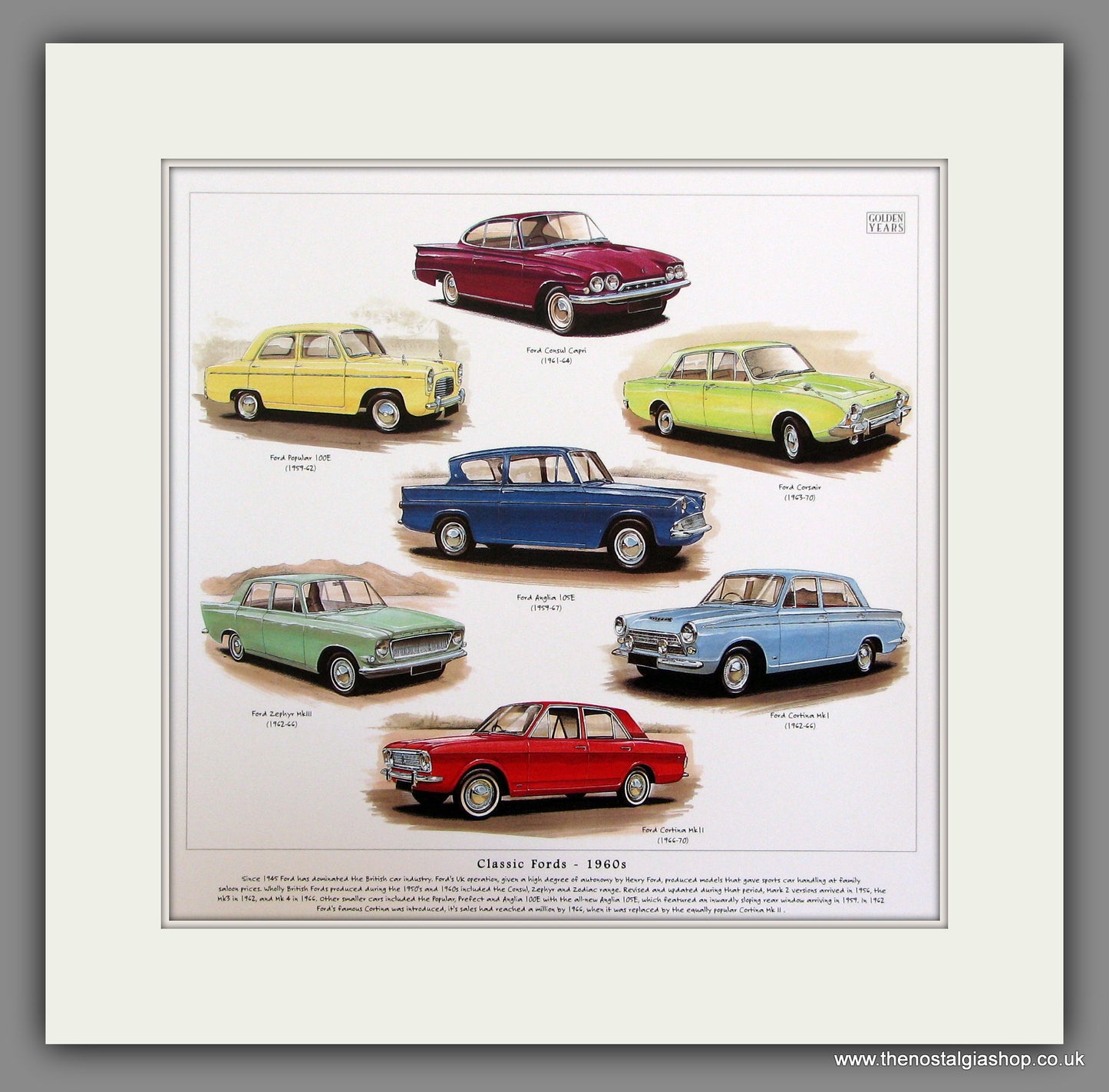 Fords 1960's Mounted Print