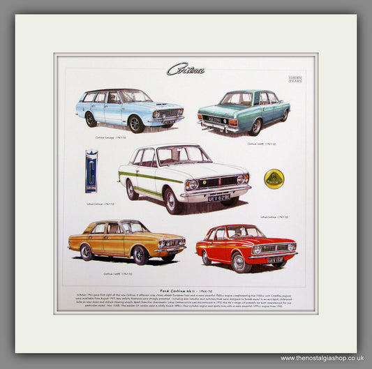 Ford Cortina MkII 1966-70 Mounted Car Print