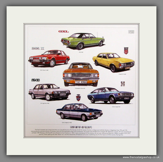 Ford Granada Mounted Car Print