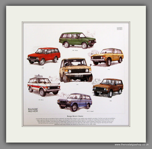 Range Rover Mounted Print.