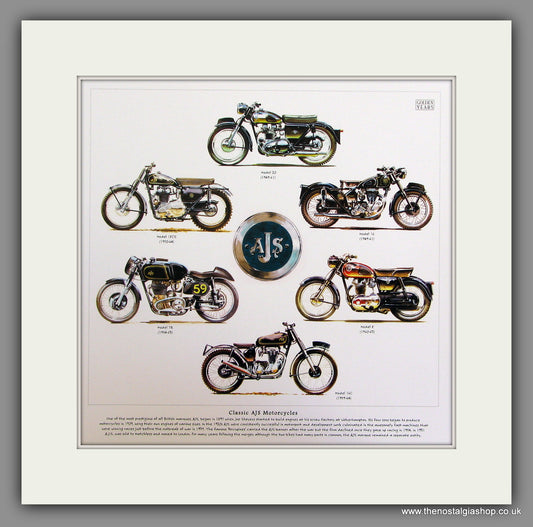 AJS Motorcycle Mounted Print
