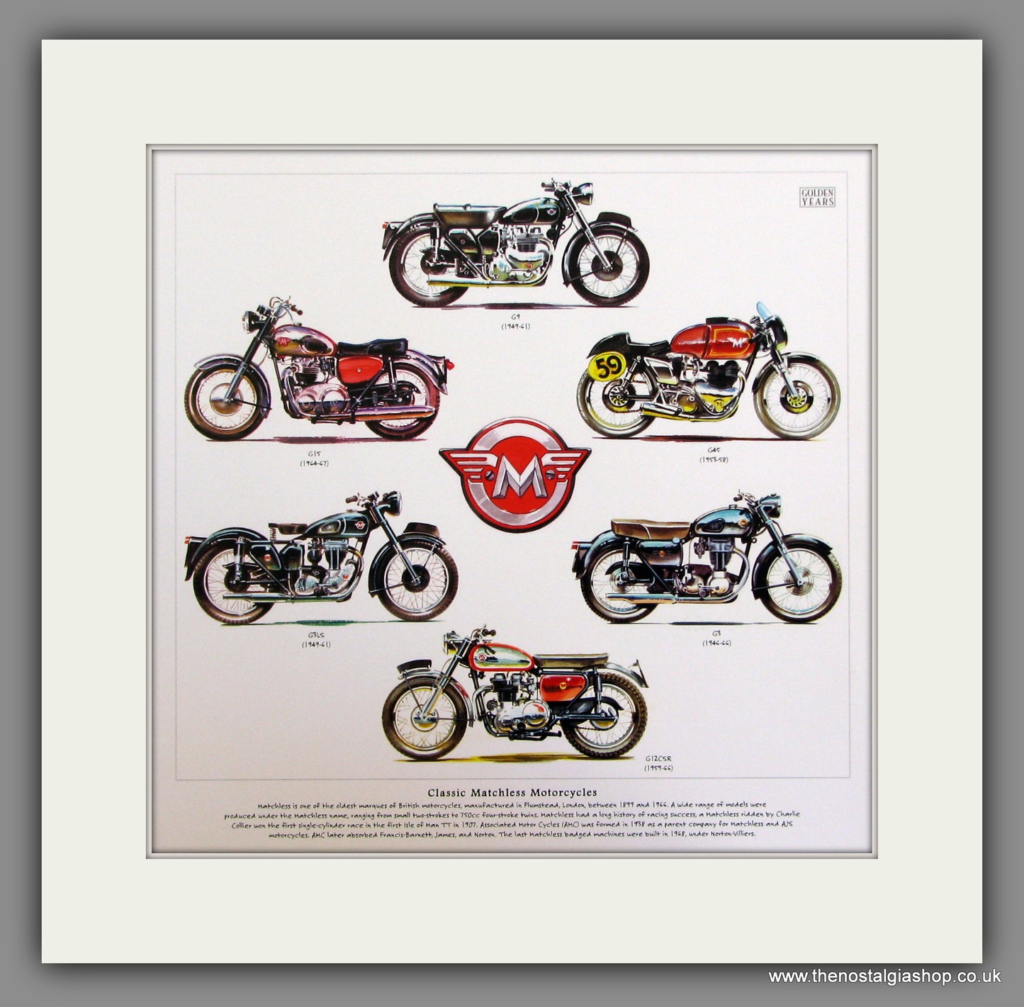 Matchless Motorcycles Mounted Print