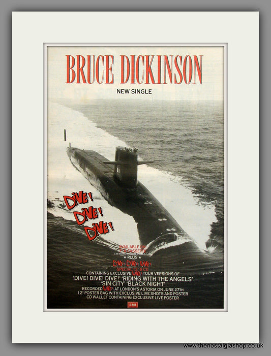 Bruce Dickinson. Dive! Dive! Dive! Original Advert 1990 (ref AD11664)