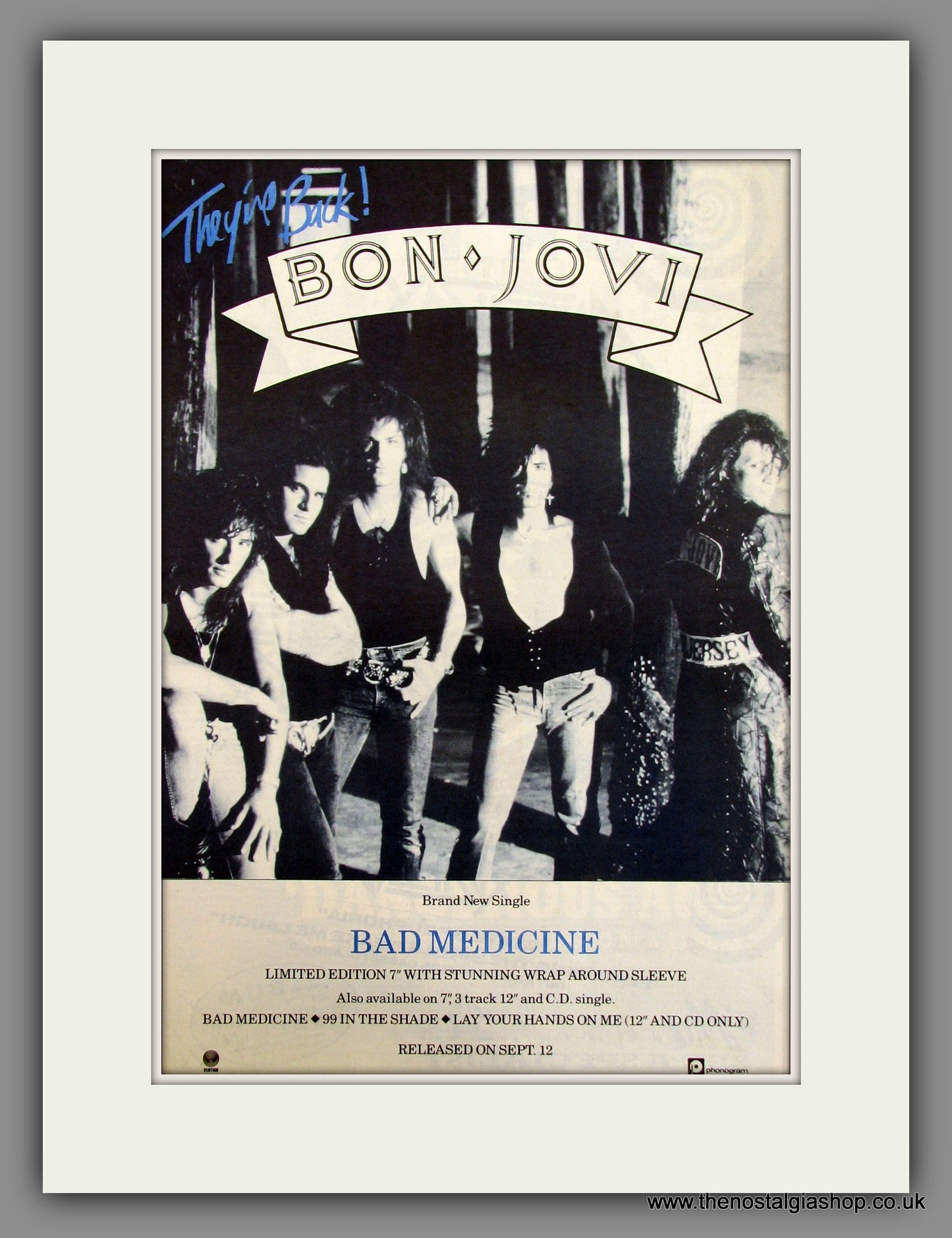 Bon Jovi. Bad Medicine. Original Advert 1988 (ref AD11665)