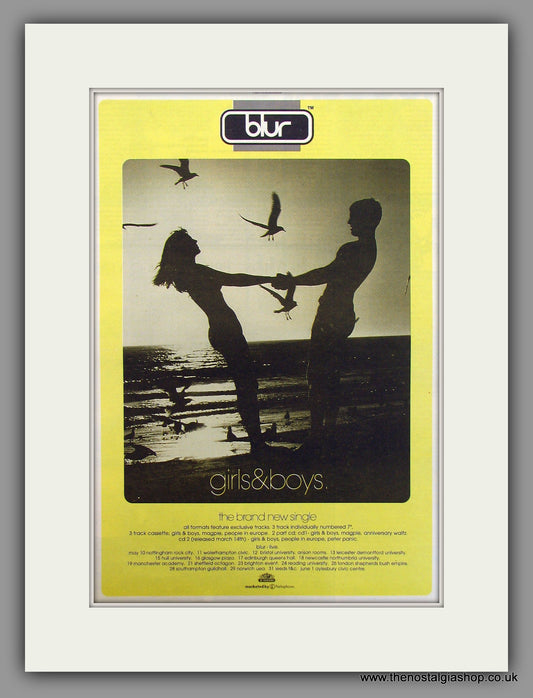 Blur. Girls And Boys. Original Advert 1994 (ref AD11668)