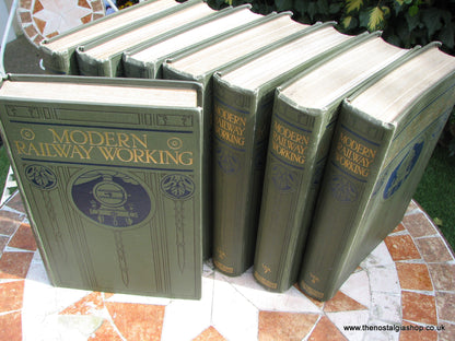 Modern Railway Working. Full Set Of 8 Hardback Books. 1912-14. Ultra Rare.