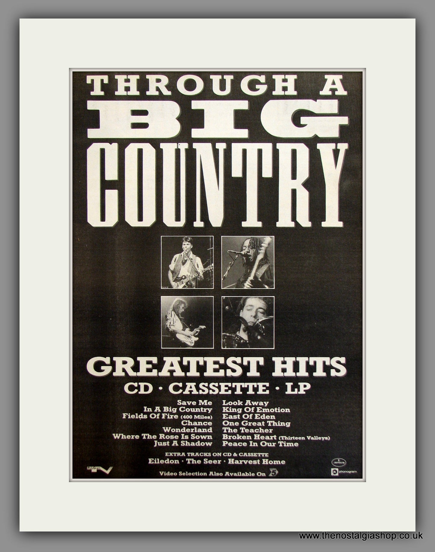 Big Country, Greatest Hits. Original Advert 1990 (ref AD11673)