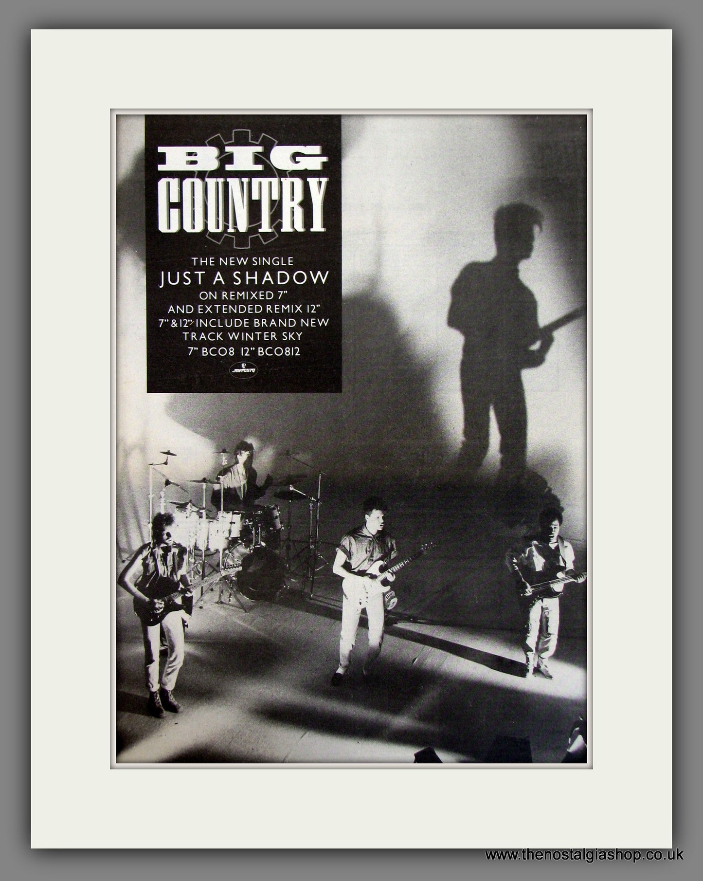 Big Country, Just A Shadow. Original Advert 1985 (ref AD11674)