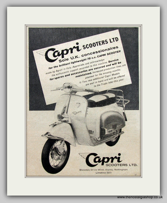 Capri 70cc Scooter 1960 Original Advert (ref AD6818)
