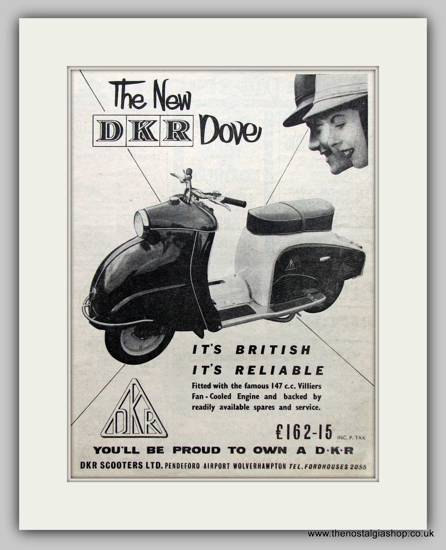 DKR Dove 147cc Scooter 1957 Original Advert (ref AD6822)