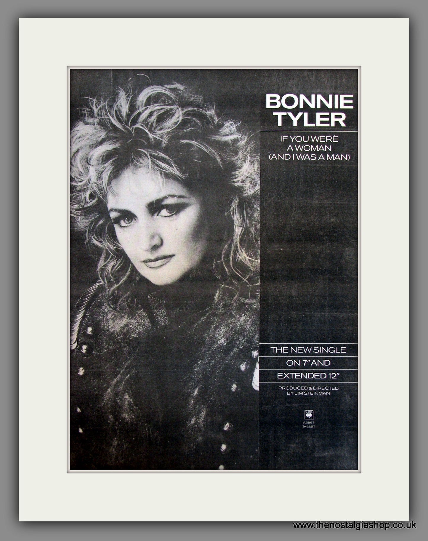 Bonnie Tyler. If You Were A Woman. Original Advert 1986 (ref AD11693)