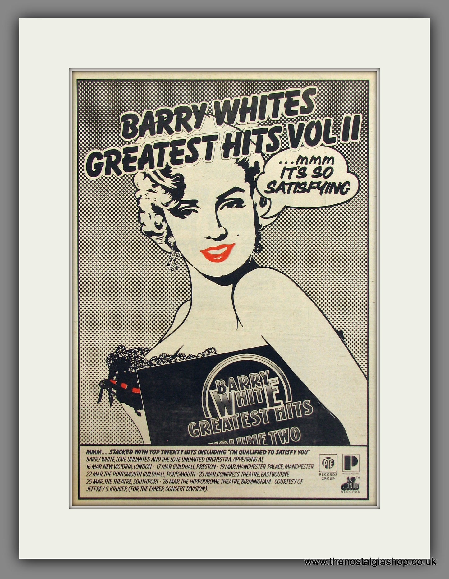 Barry White. Greatest Hits. Original Advert 1977 (ref AD11696)