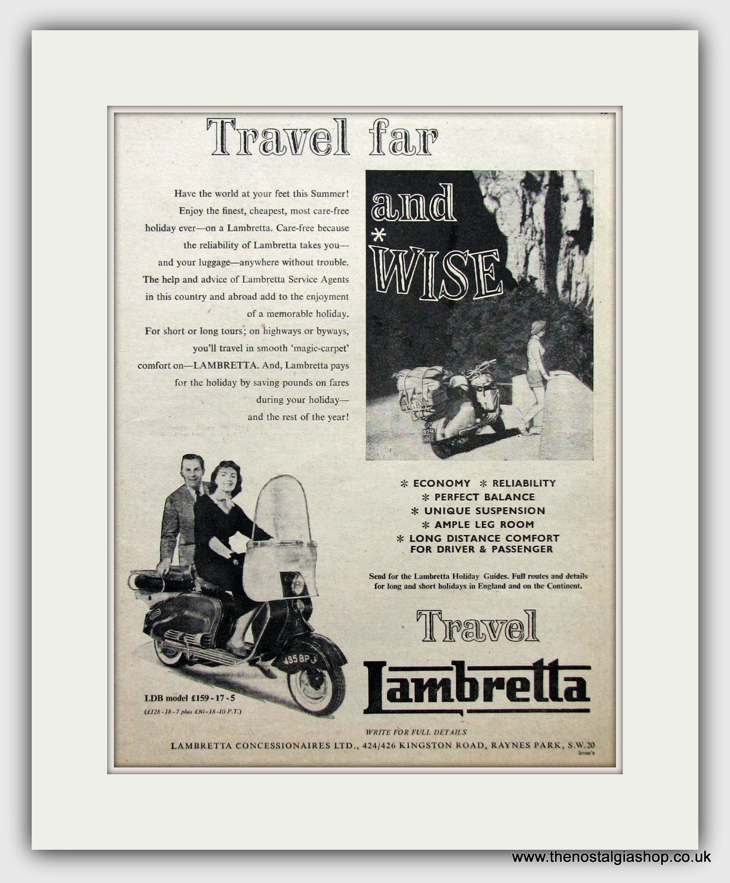 Lambretta LDB Scooter Original Advert 1957 (ref AD6796)