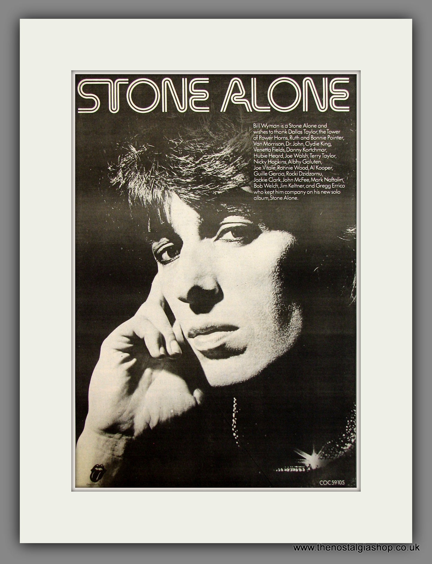 Bill Wyman, Stone Alone. Original Advert 1976 (ref AD11706)