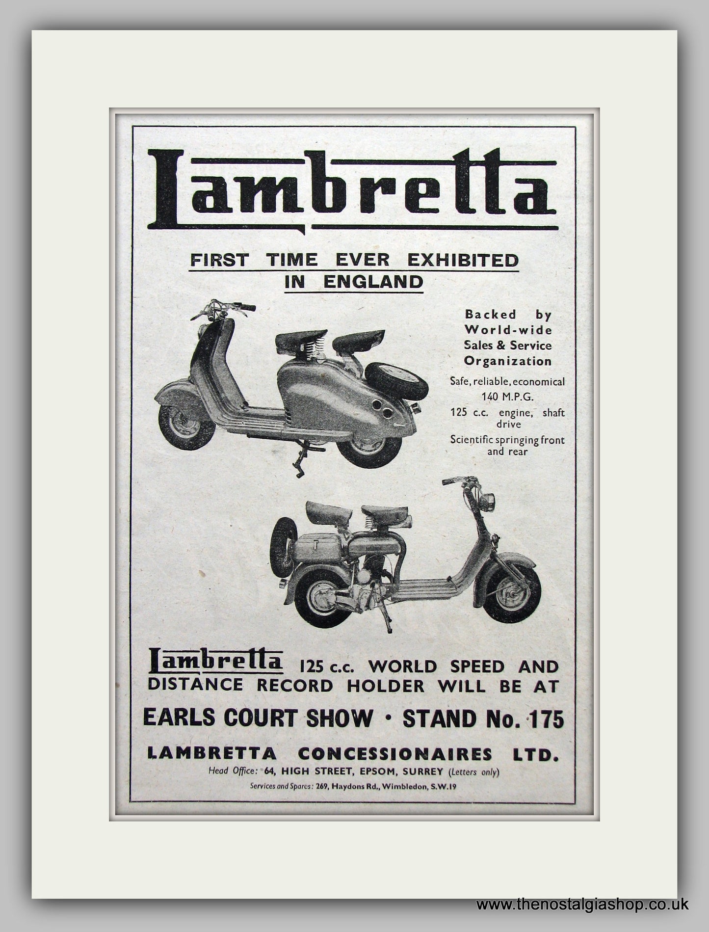 Lambretta Scooter Earls Court Show Original Advert 1951 (ref AD6802)