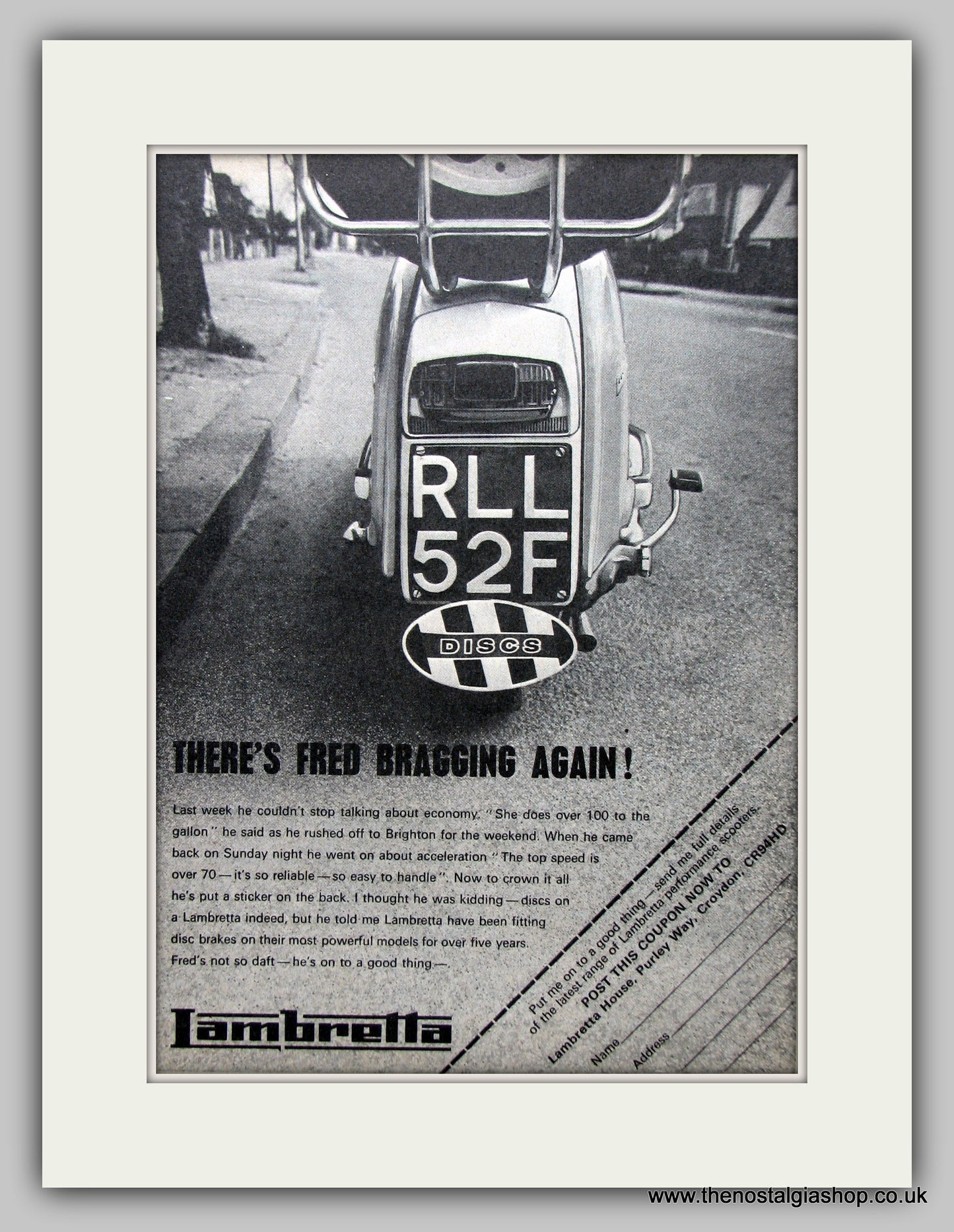 Lambretta Scooter Discs Original Advert 1968 (ref AD6803)