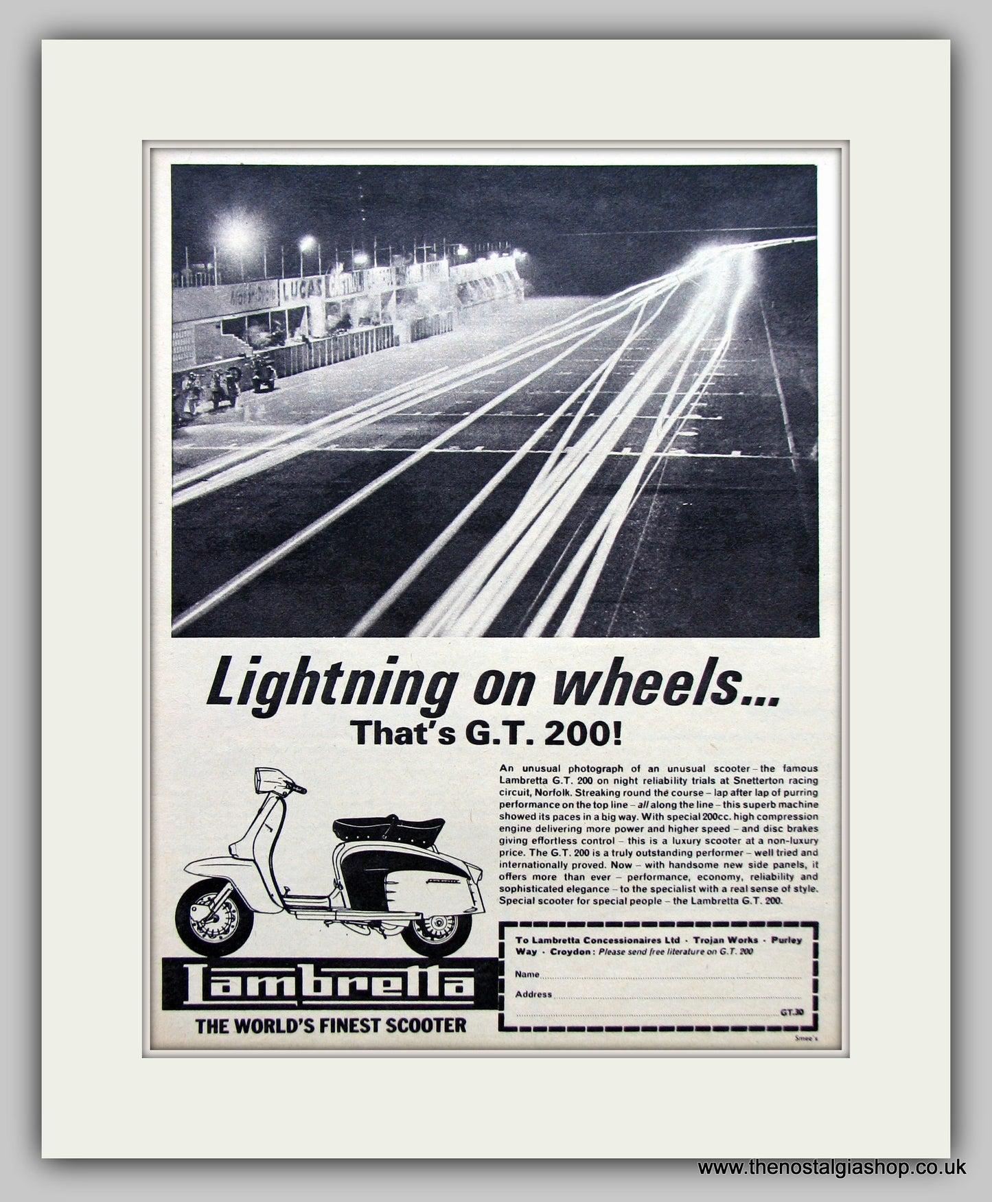 Lambretta Scooter G.T.200 Original Advert 1964 (ref AD6804)