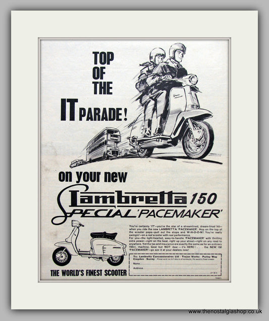 Lambretta 150 Special Pacemaker Scooter  Original Advert 1964 (ref AD6807)
