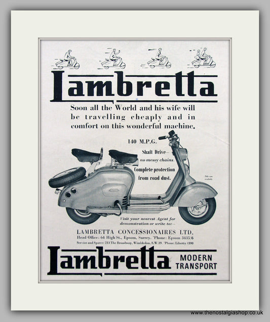 Lambretta Scooter  Original Advert 1952 (ref AD6808)