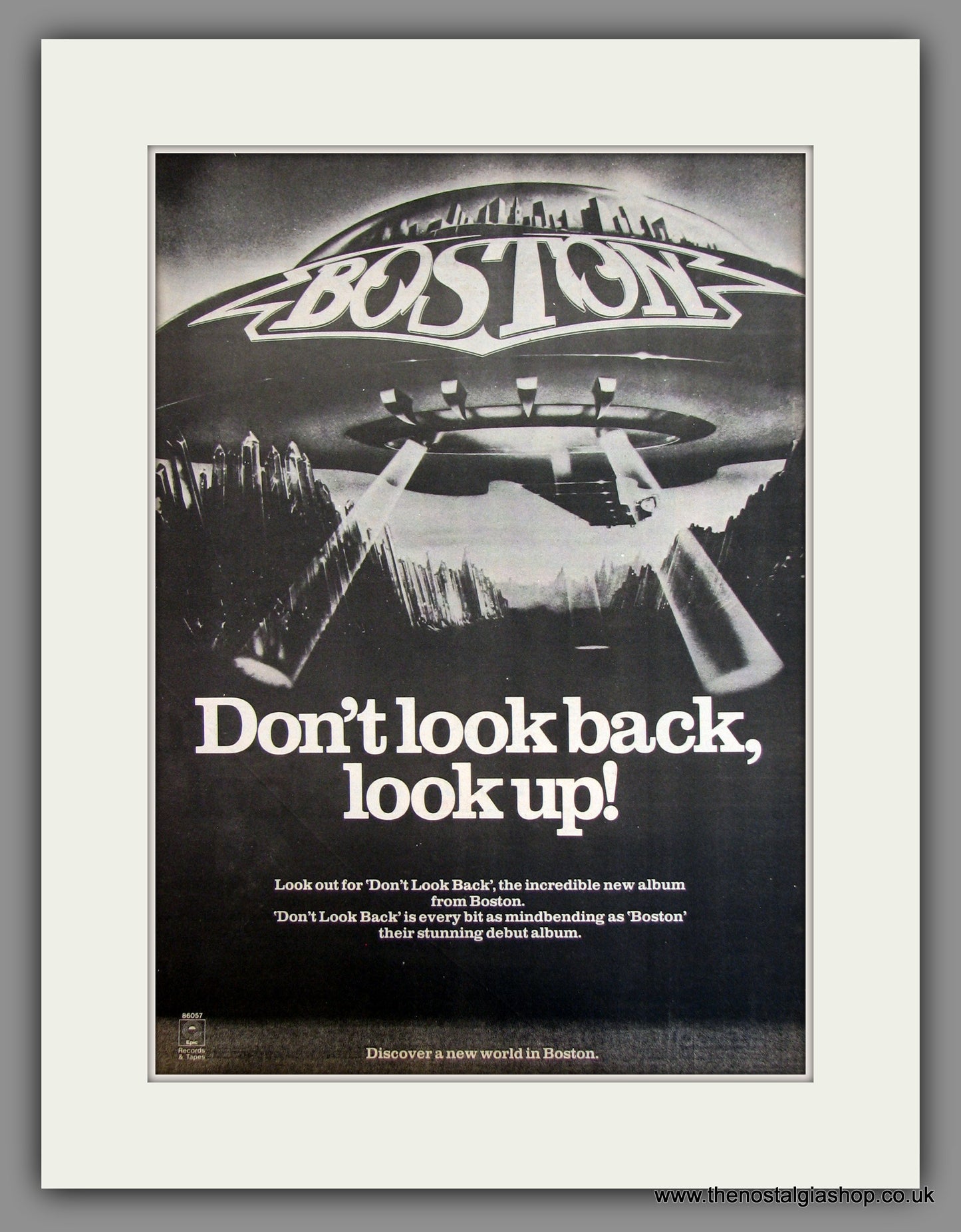 Boston, Don't Look Back, Look up. Original Advert 1978 (ref AD11717)