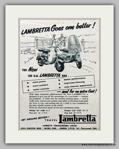 Lambretta Scooters Set of 3 Vintage Adverts 1954,55,56 (ref AD6846)