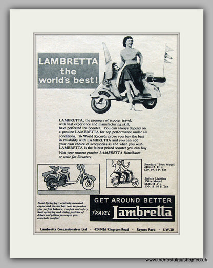 Lambretta Scooters Set of 3 Vintage Adverts 1954,55,56 (ref AD6846)