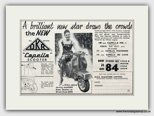 DKR Capella Scooter  1960 Original advert (ref AD6838)