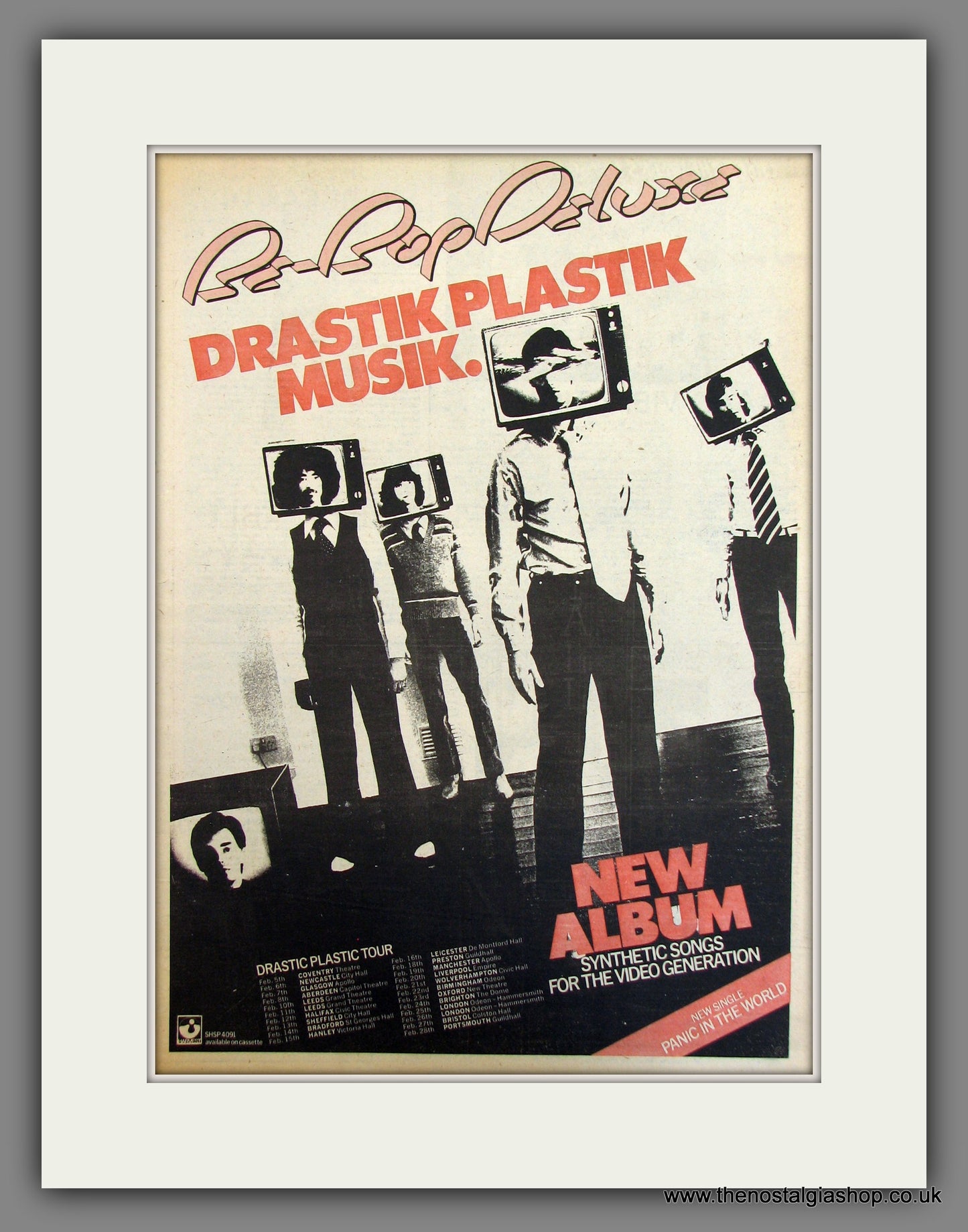 Be-Bop Deluxe, Drastic Plastik Musik. Original Advert 1978 (ref AD11727)