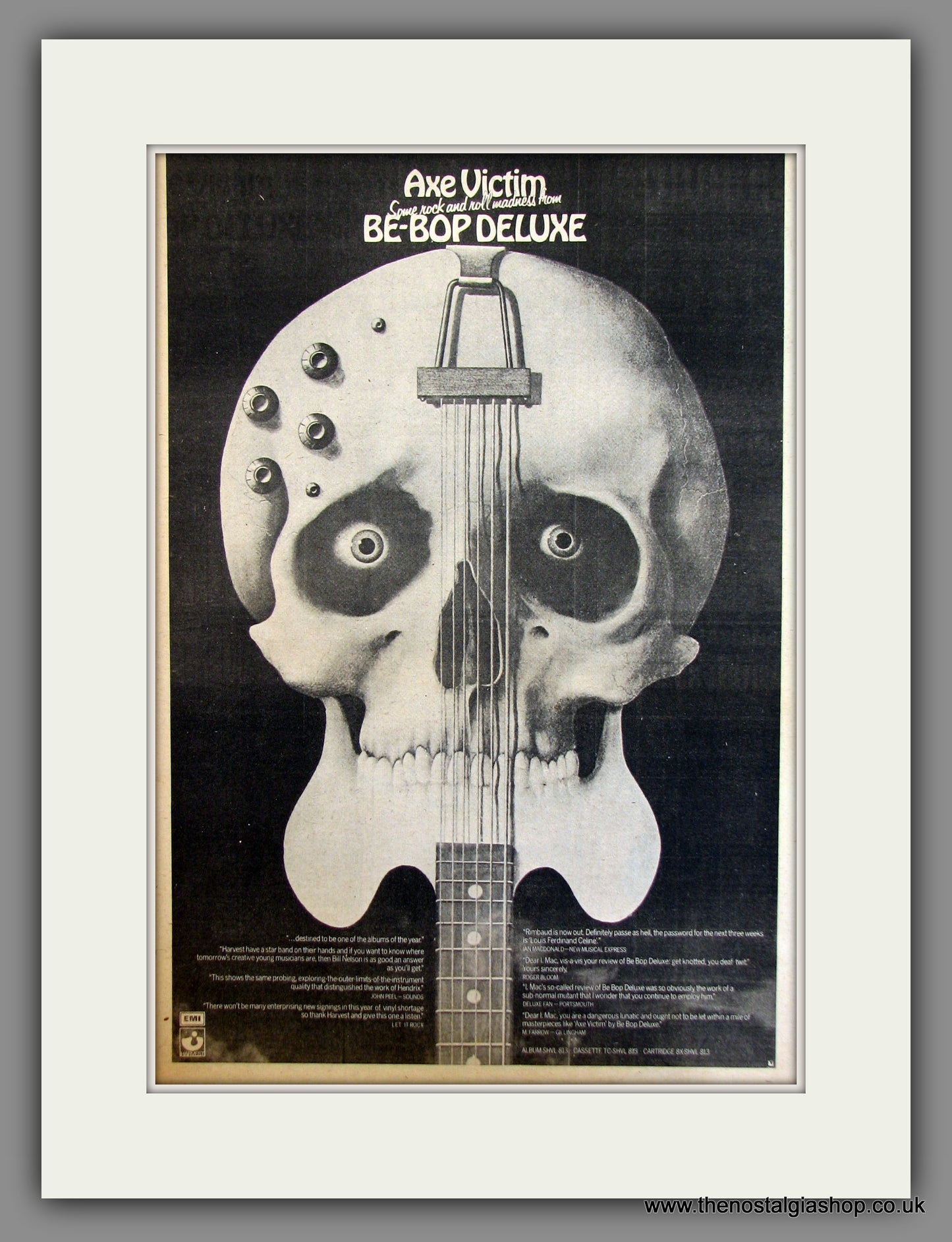Be-Bop Deluxe, Axe Victim. Original Advert 1974 (ref AD11728)