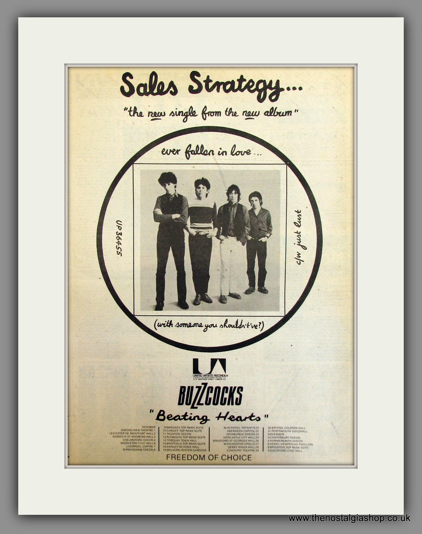 Buzzcocks, Beating Hearts + Tour Dates. Original Advert 1978 (ref AD11729)