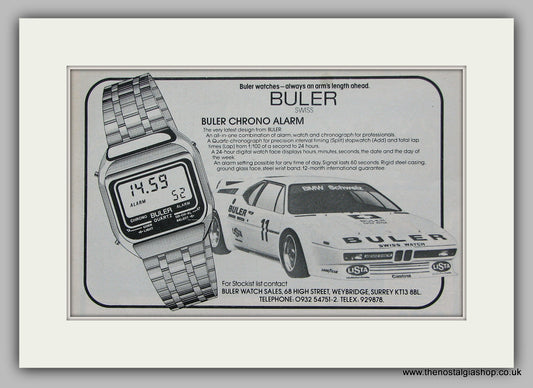 Buler Chrono Alarm Watches. Original Advert 1979 (ref AD6829)