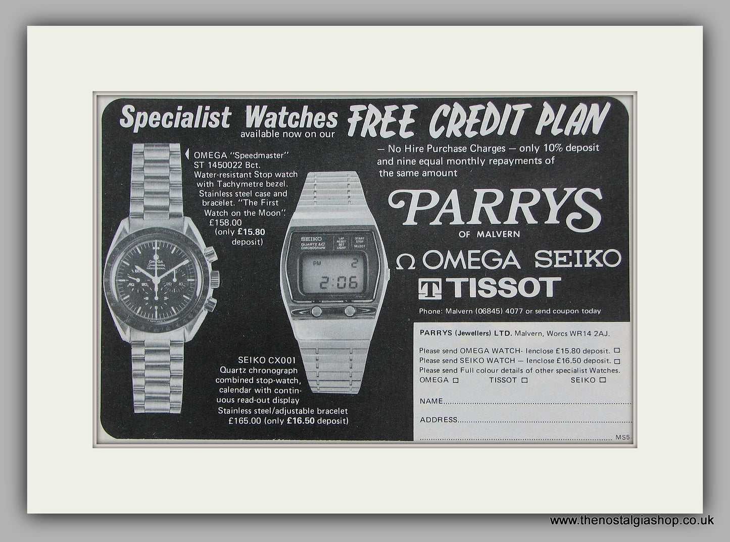 Parrys Watches. Original Advert 1977 (ref AD6830)
