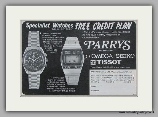 Parrys Watches. Original Advert 1977 (ref AD6830)