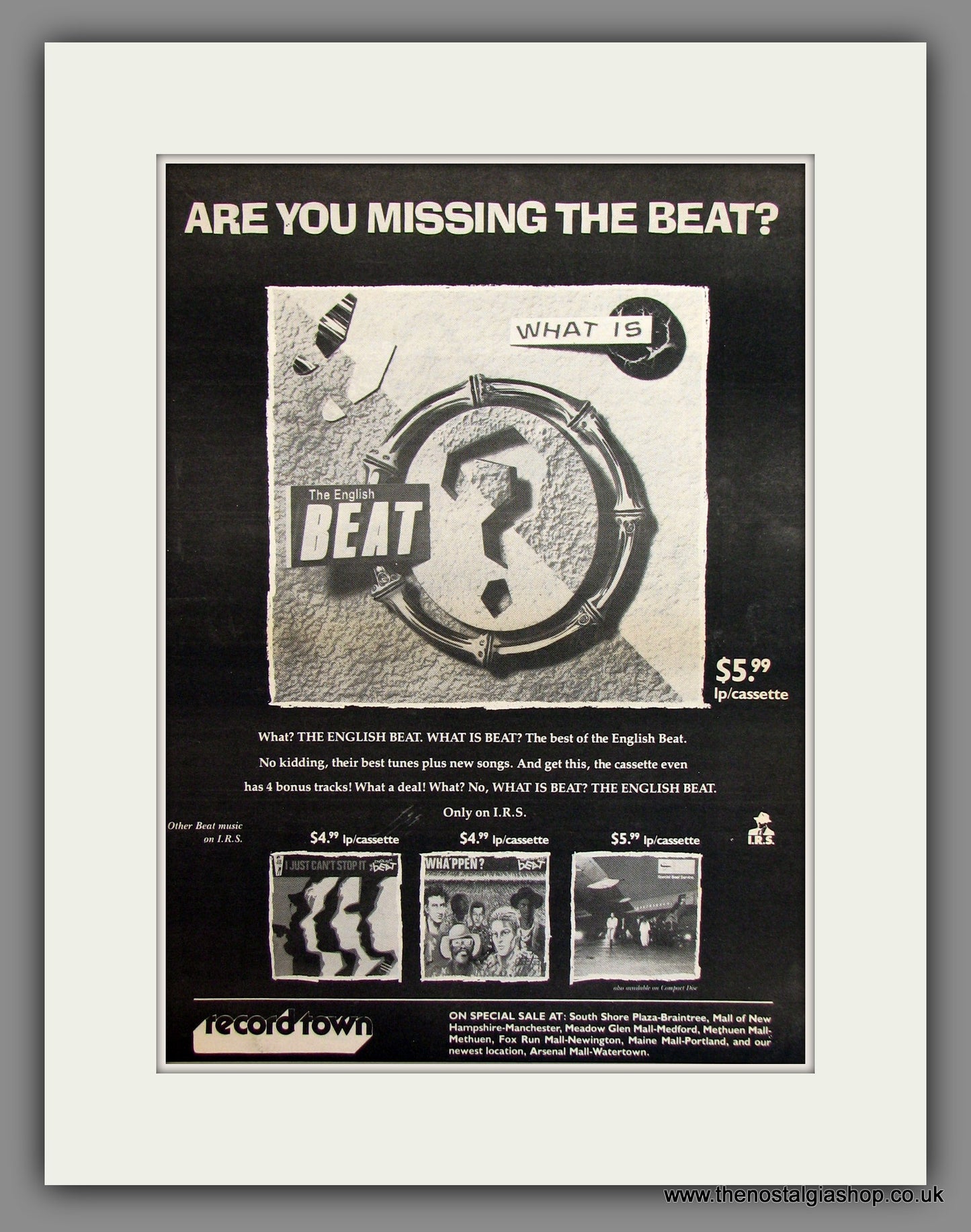 The English Beat, What Is Beat. American Original Advert 1983 (ref AD11749)