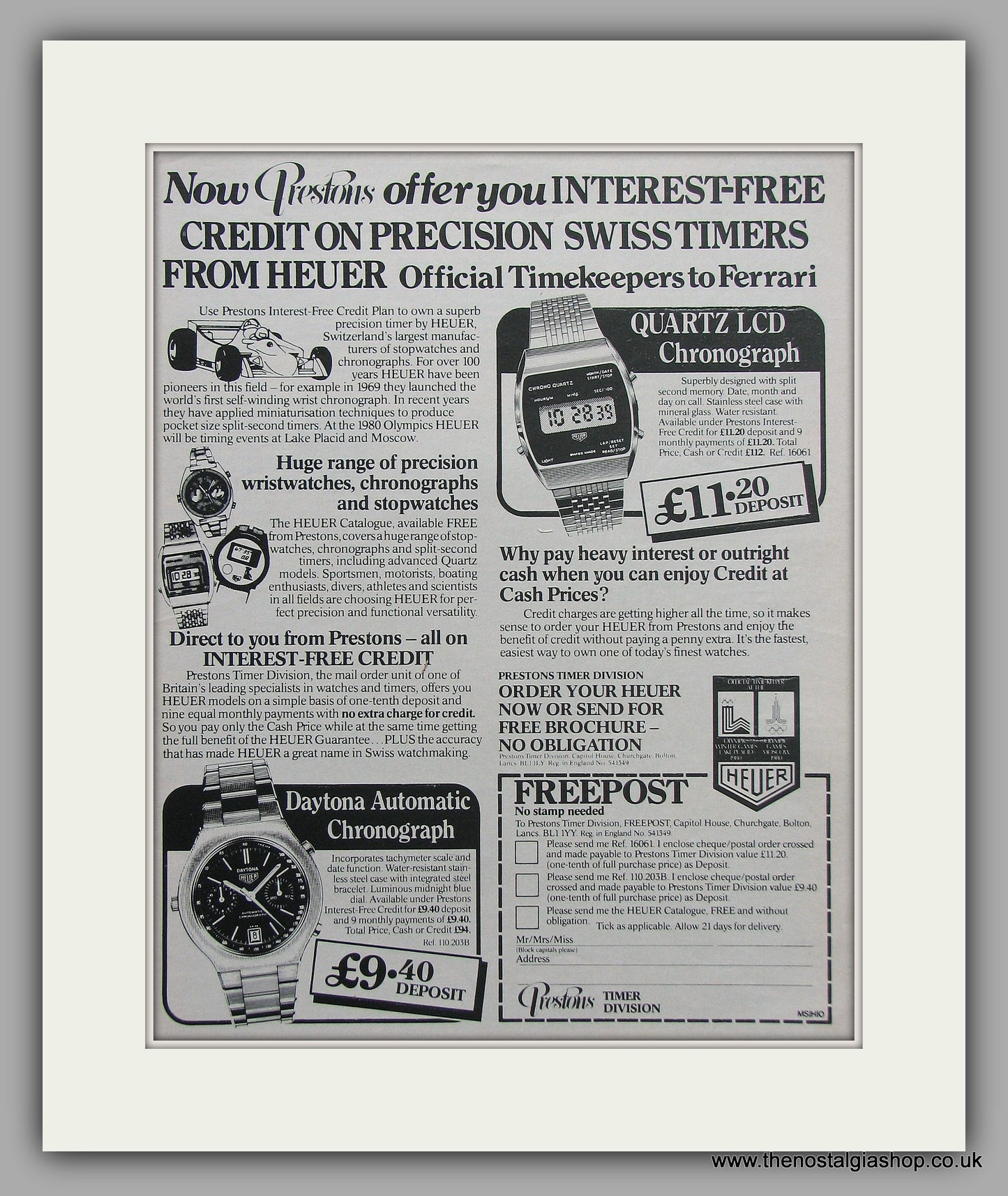 Prestons Watches. Original Advert 1979 (ref AD6862)