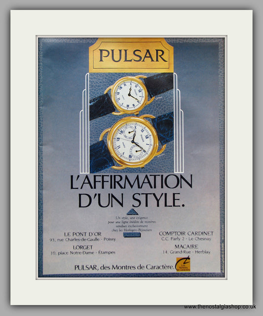 Pulsar Watches. French Original Advert 1988 (ref AD6866)