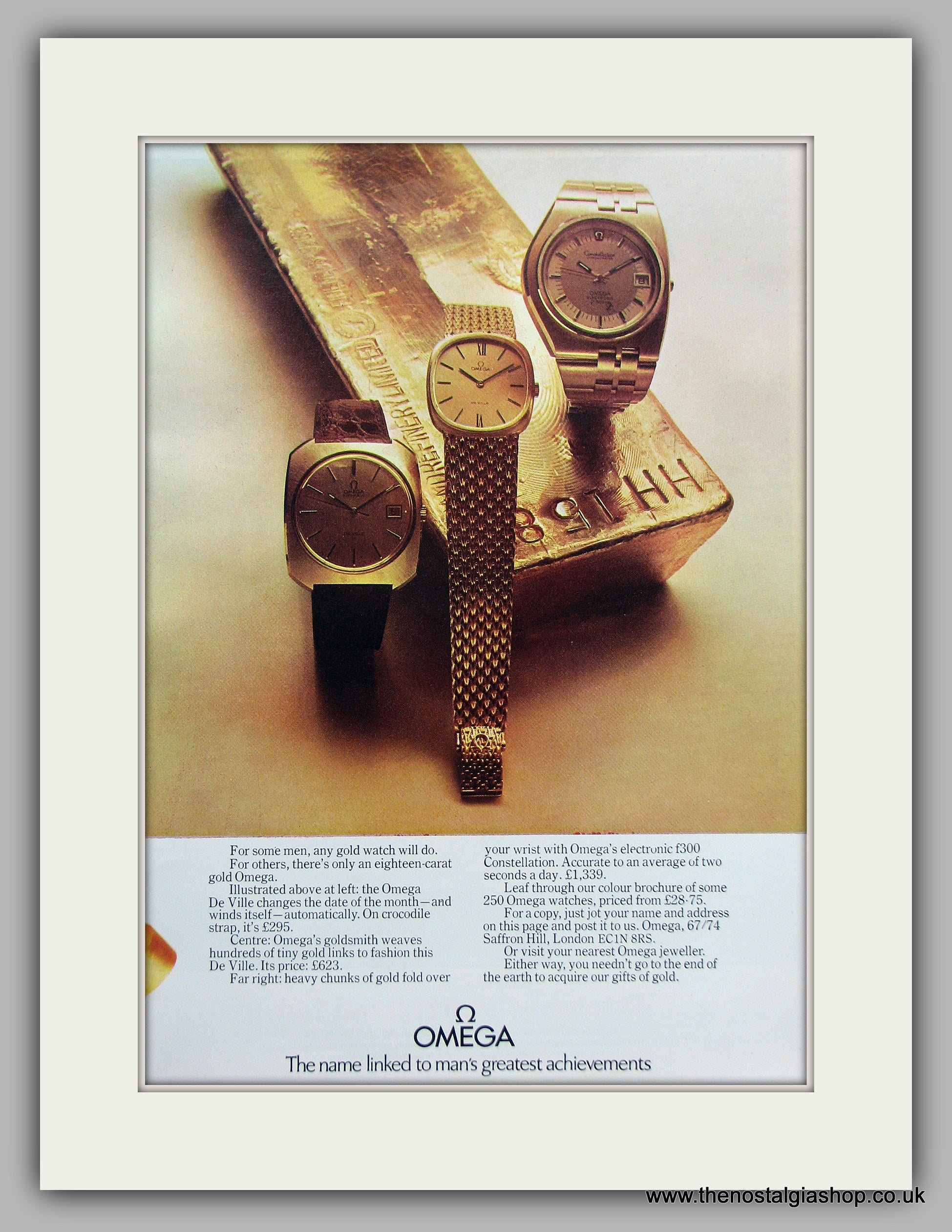 Omega Watches Original Advert 1973 (ref AD6868) – The Nostalgia Shop