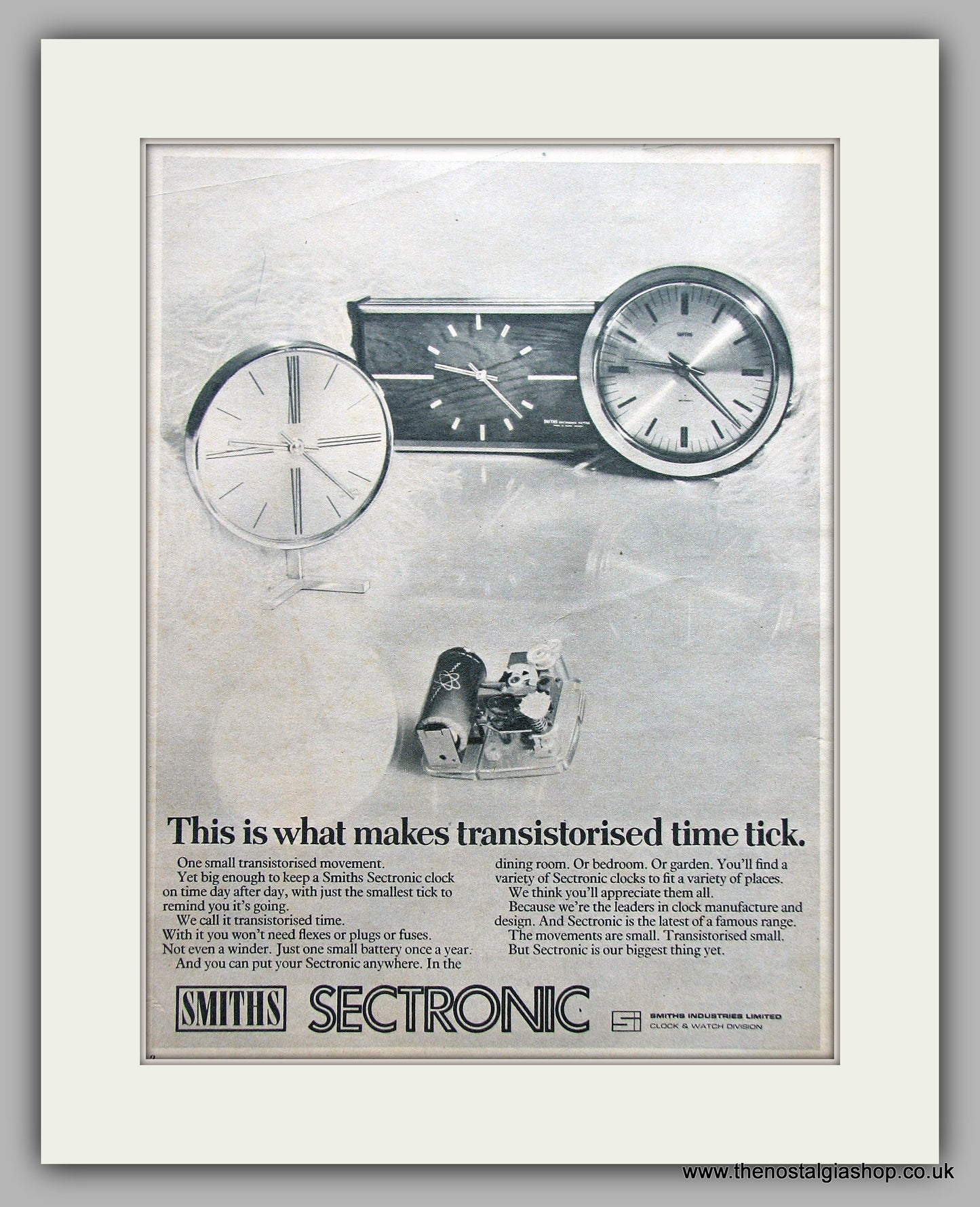 Smiths Sectronic Clocks. Original Advert 1969 (ref AD6870)