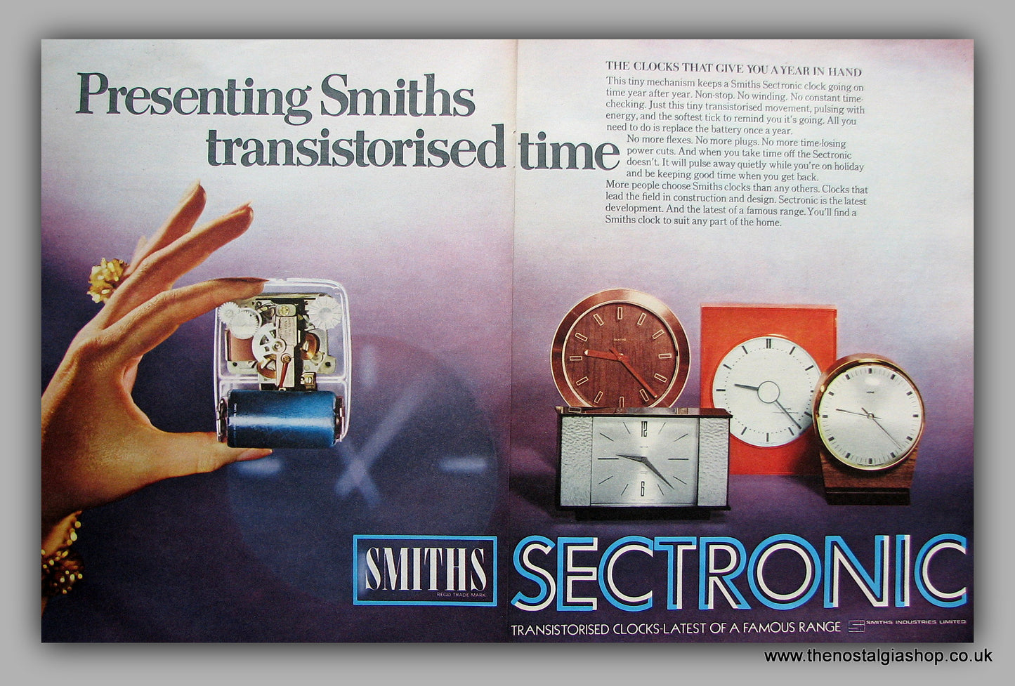 Smiths Sectronic Clocks.  Original Advert 1969 (ref AD6872)
