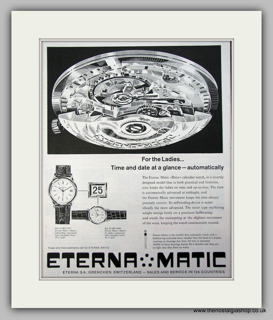 Eterna Matic Watch. Original Advert 1960 (ref AD9463)