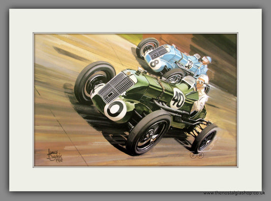 MG R Type, Single Seater. Classic Large Car Print. Mounted.