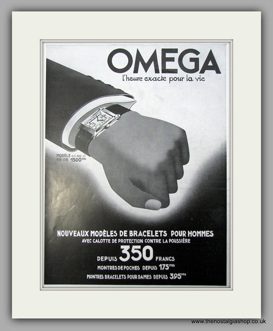 Omega Gentlemans Watch. Original French Advert 1935 (ref AD9469)