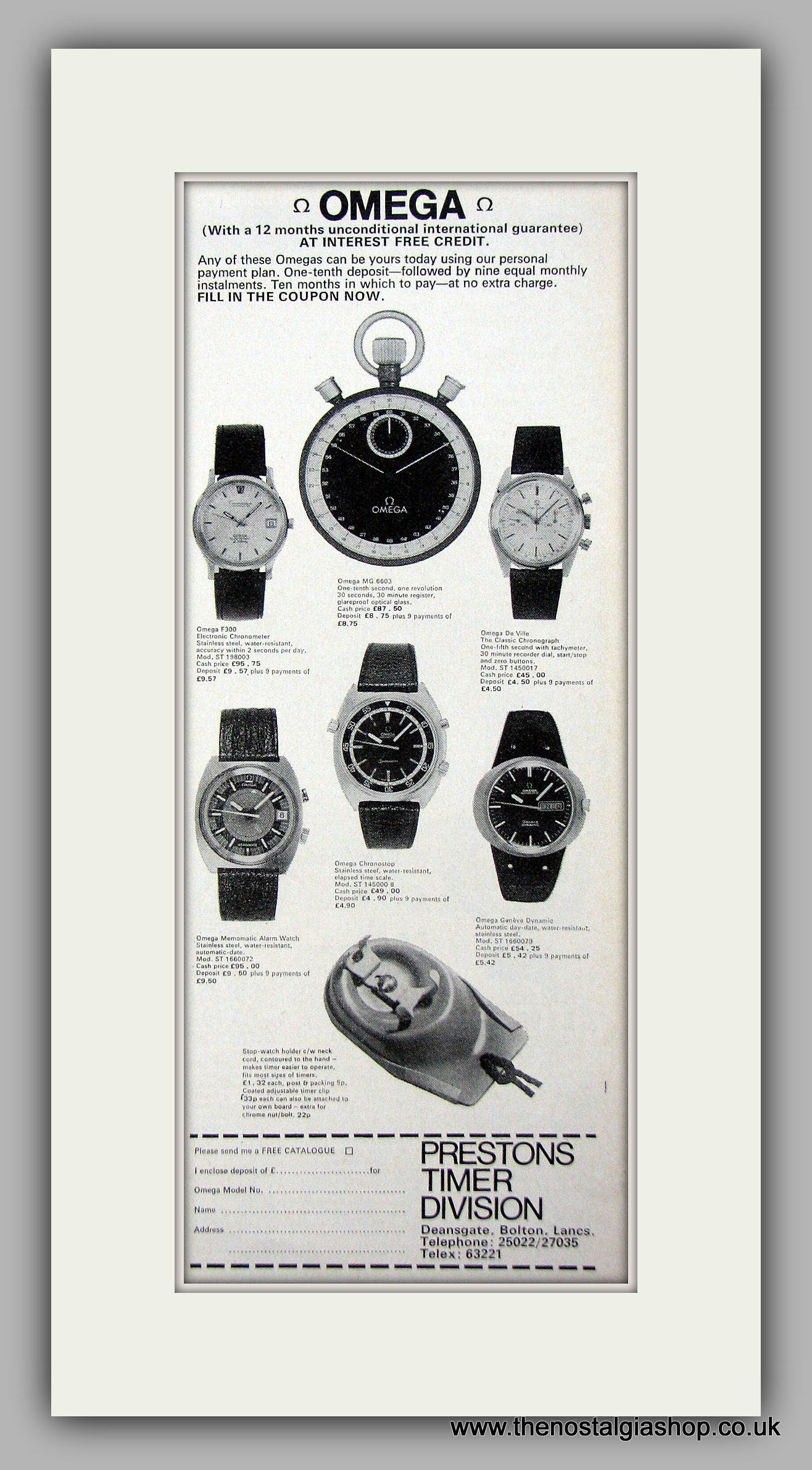 Omega  Watches. Original Advert 1973 (ref AD6862)
